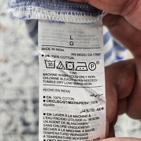 Old Navy Cami Crop Top Blue and White Stripe Large - Picture 9 of 9